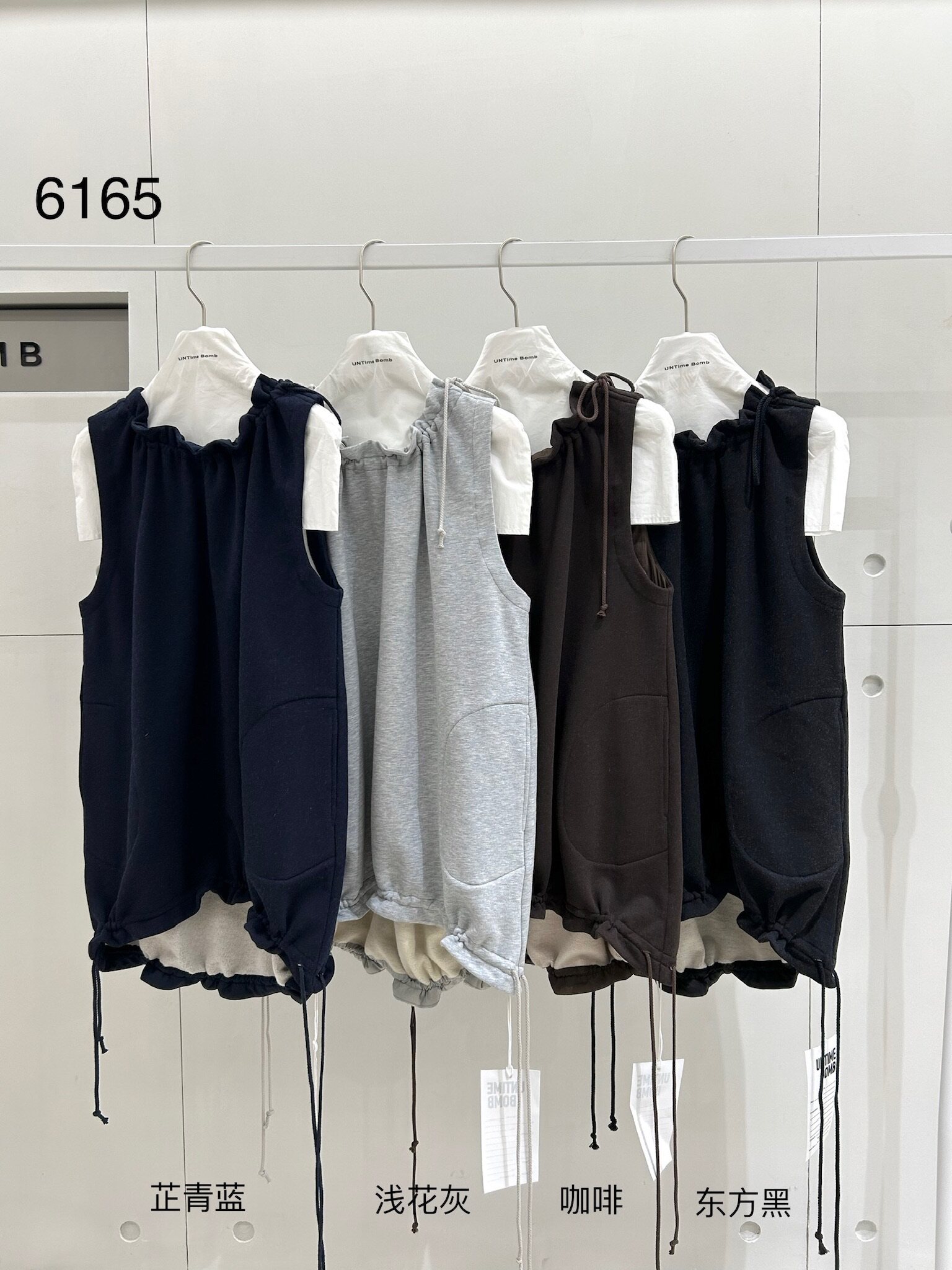 Sleeveless Fleece Vest with Velvet Hem & Drawstring - Taobao product photo 8
