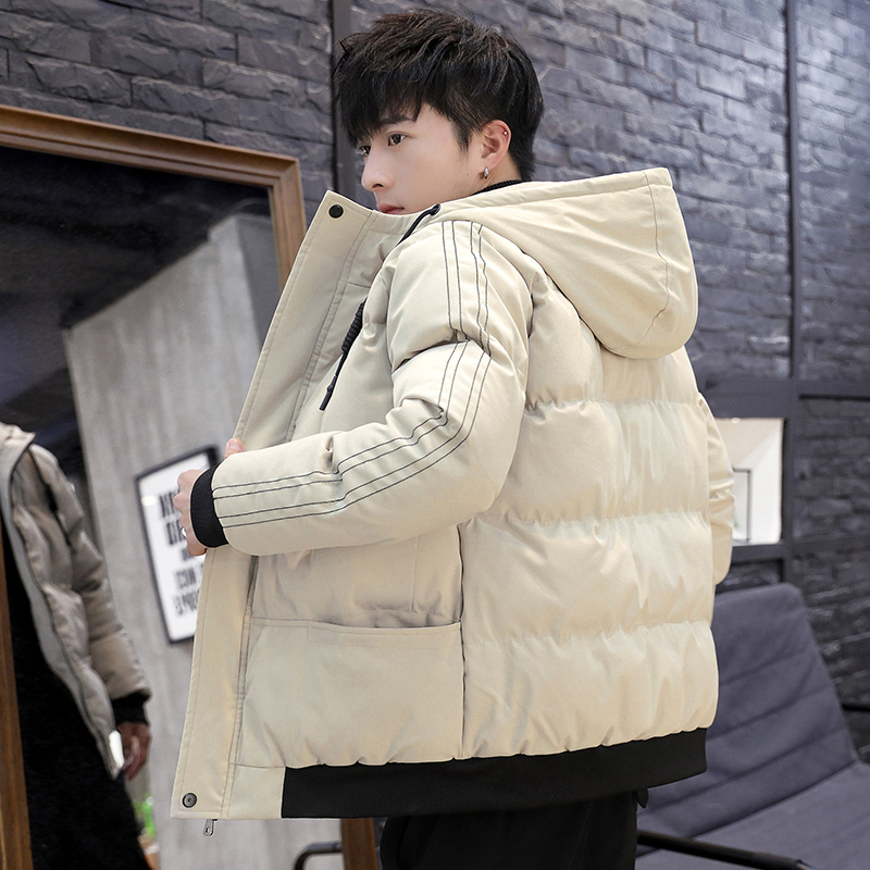 Cotton quần áo mùa thu đông nam đội mũ trùm đầu áo khoác Hàn Quốc phiên bản của xu hướng dày băng bông xuống bông quần áo quần áo bánh mì mùa đông