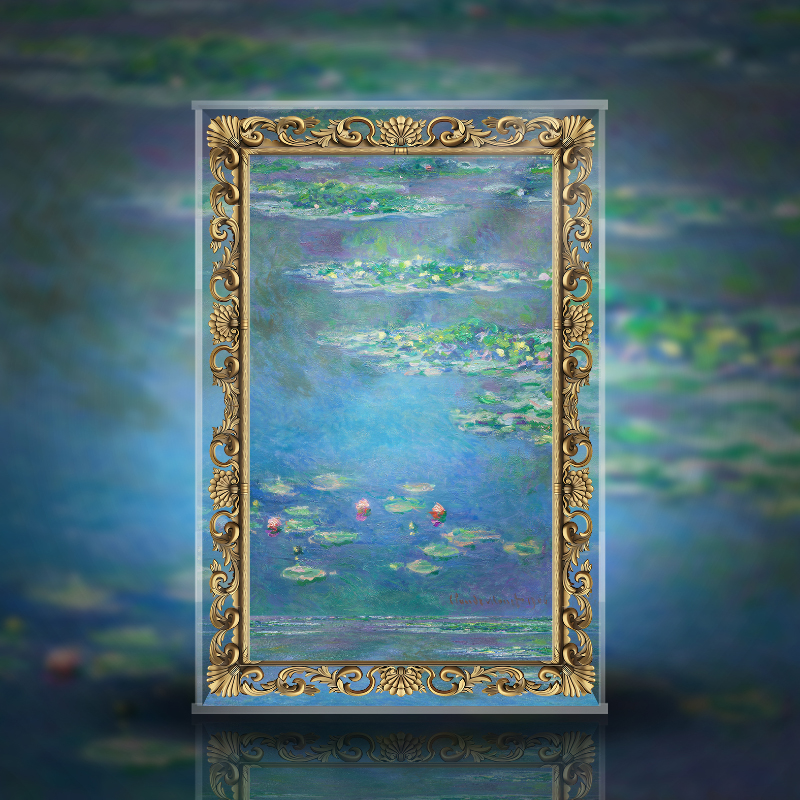 Bubble Mart MEGA ROYAL MOLLY 400% Monet Water Lily Trendy Figure Storage Display Box