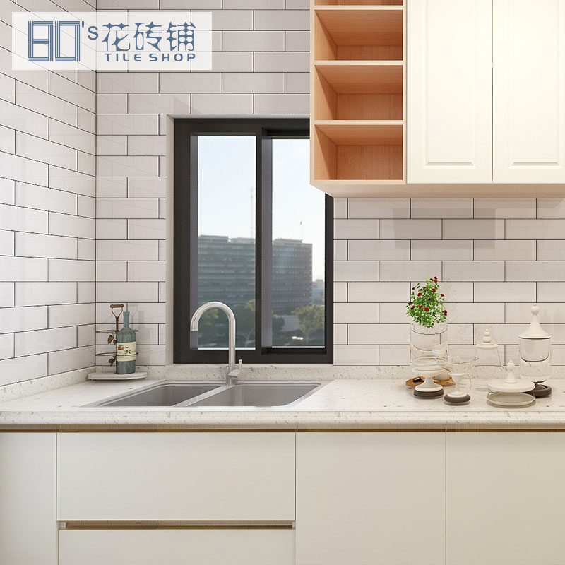 Nordic powder room tiles simple modern kitchen and bathroom tiles bathroom balcony kitchen wall tiles small white tiles 100x300