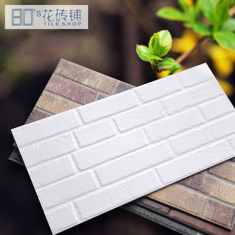 white brick white culture brick TV background wall cultural stone imitation ancient brick living room indoor tile Nordic modern brief