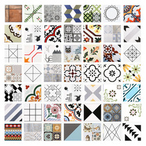 Nordic small tiles 300 × 300 kitchen tiles black and white tiles art hexagonal tiles balcony toilet floor tiles