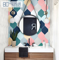Kitchen toilet tile simple modern Nordic ins Net Red Diamond creative art hand-made brick toilet wall tile