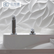 Wave pattern kitchen toilet tile Net red Nordic white brick bathroom wall brick toilet toilet non-slip floor tiles