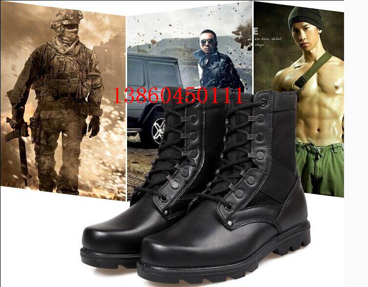 Boots militaires en cuir - choc - Ref 1399859 Image 22