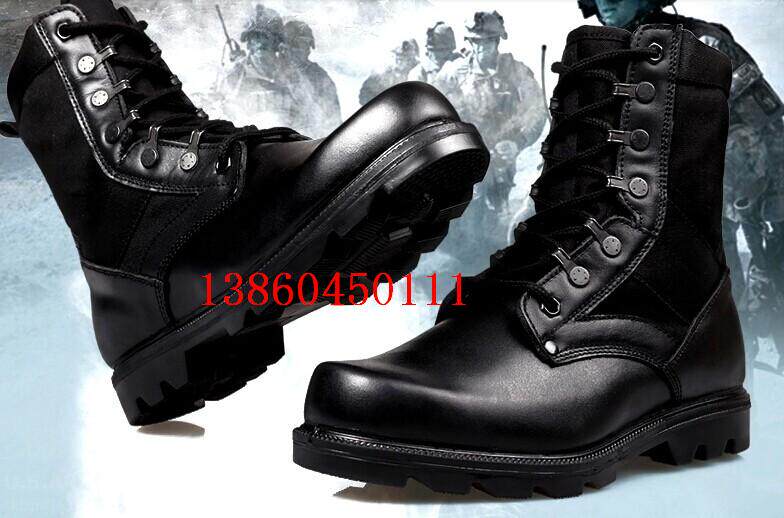Boots militaires en cuir - choc - Ref 1399859 Image 4