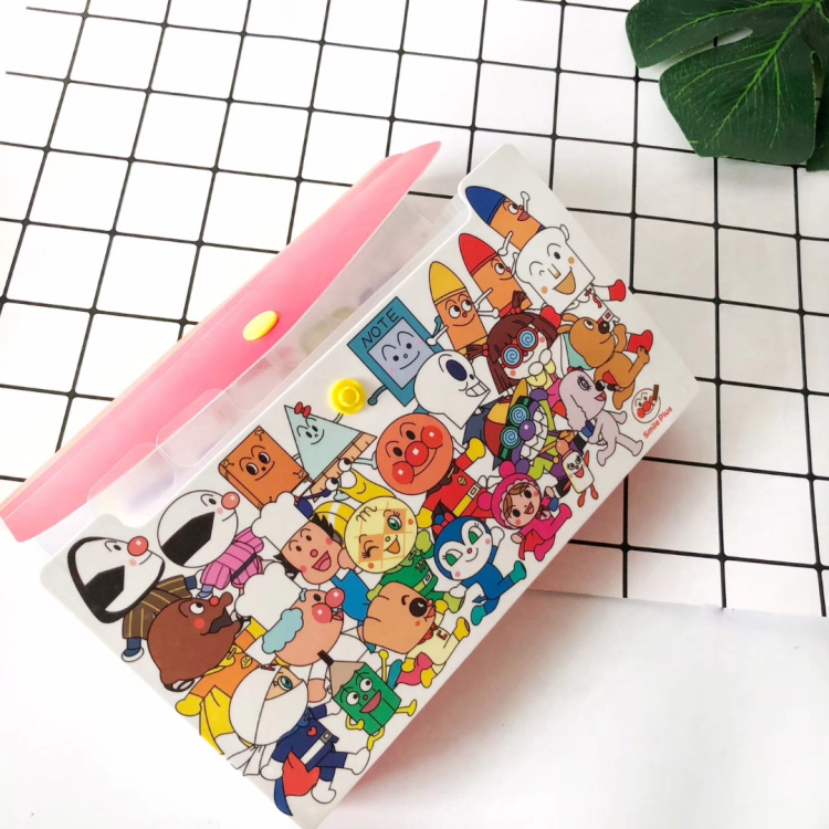 Japanese bread big face superman cute data folder Household storage folder ID bag folder spot