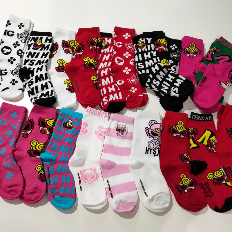 Day single ~ male and female child baby pure cotton socks cartoon black superseries 100 hitch comfortable midbarrel socks 3 Double packs