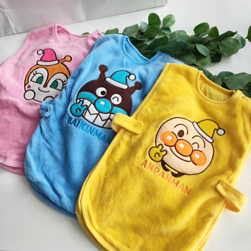 Outlet Japan Bread Red Bean Superman Warm Vest Infant Baby Toddles Coral Suede Sleeping Bag Warm Sleeping Robe