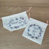 Cartoon Cute Leather Kachu Canvas Bunch Pocket Cosmetic Cashier Bag Drawing Rope Small Cloth Bag Miscellaneous Finishing Bag