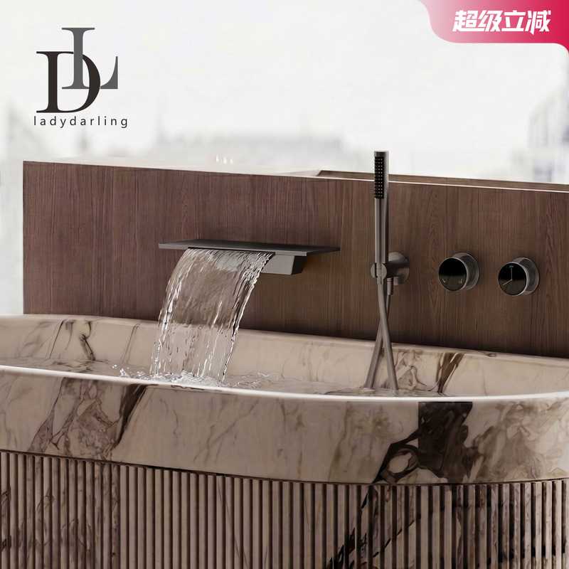 German Leiderdan Concealed Bathtub Faucet, Wall-Mounted, Pre-Embedded, All-Copper Hot and Cold Bathtub Shower Waterfall Faucet German Leiderdan Concealed Bathtub Faucet, Wall-Mounted, Pre-Embedded, All-Copper Hot and Cold Bathtub Shower Waterfall Faucet