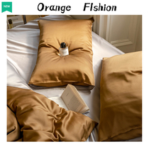 Heather Four Pieces Summer Ice Silk Sheets 80 Silk Slimy Naked Sleep Light Extravagant Luxury air conditioning Bedding Bedding