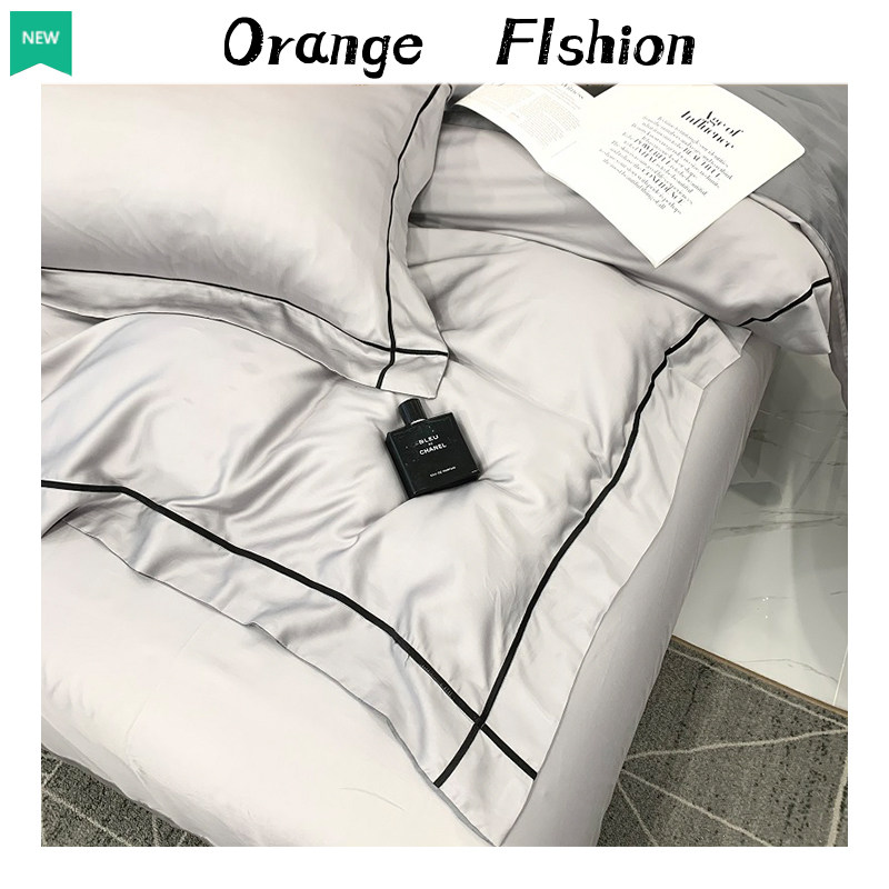 Nordic wind 60 water ice wash four pieces of silk sleeping silk is advanced in a single day silk bed