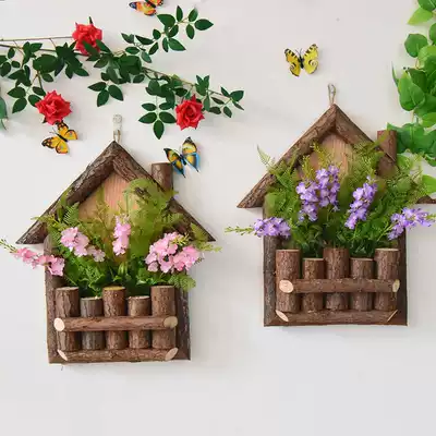 Wall-mounted flower pots, flower baskets, hanging flower arrangements on the wall, rattan hanging wall-mounted wall decoration, flower baskets, rattan