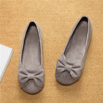 Back Force Butterfly Knots Flat Bottom Shoes Women 2022 Spring New Shallow Mouth Casual Soft Bottom 100 Hitch Heel Bean Shoes single