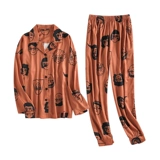 安之伴 Шелковая летняя тонкая пижама, мультяшный шелковый лонгслив, комплект