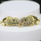 Медный латунный ретро брелок ручной работы, креативная подвеска, карп