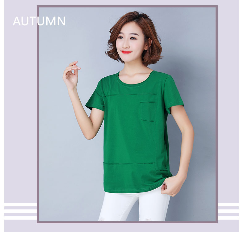 Trung niên và mập cộng với áo thun nữ mùa hè ngắn tay cho mẹ béo. - Áo phông áo thun ba lỗ nữ