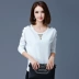 Áo sơ mi nữ mùa xuân và mùa thu 30 - 40 tuổi Mẹ tải áo mùa xuân cho nữ trung niên áo thun nữ dài tay mùa thu quần áo phụ nữ mặc các kiểu có áo đồ bộ tuổi trung niên Quần áo của mẹ