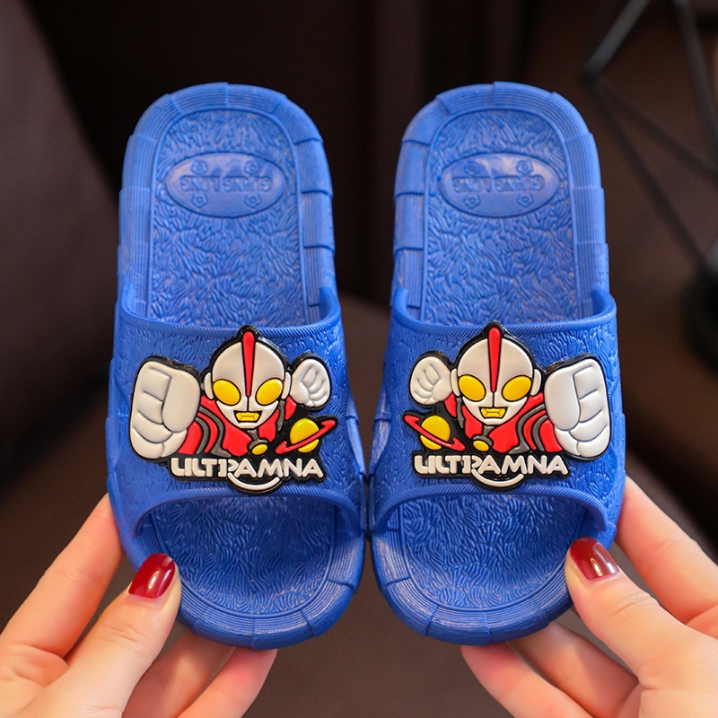 Cartoon Children's Slippers with Soft Soles for Home Use, Boys' Thick-Soled Non-Slip Indoor Slippers, Baby Slide Sandals for Girls in Summer