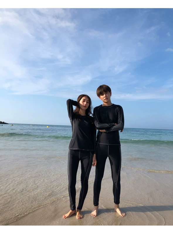 Cặp đôi đồ bơi nữ nam chia tay dài quần sứa quần áo snorkeling lướt quần áo thể thao phù hợp với kem chống nắng lặn phù hợp