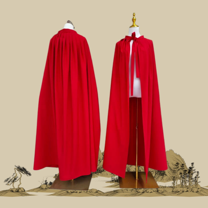 Children's Black and Red Performance Cloak, Adult Costume for Men and Women, General, Hua Mulan, Peking Opera, Traditional Chinese Performance Cloak