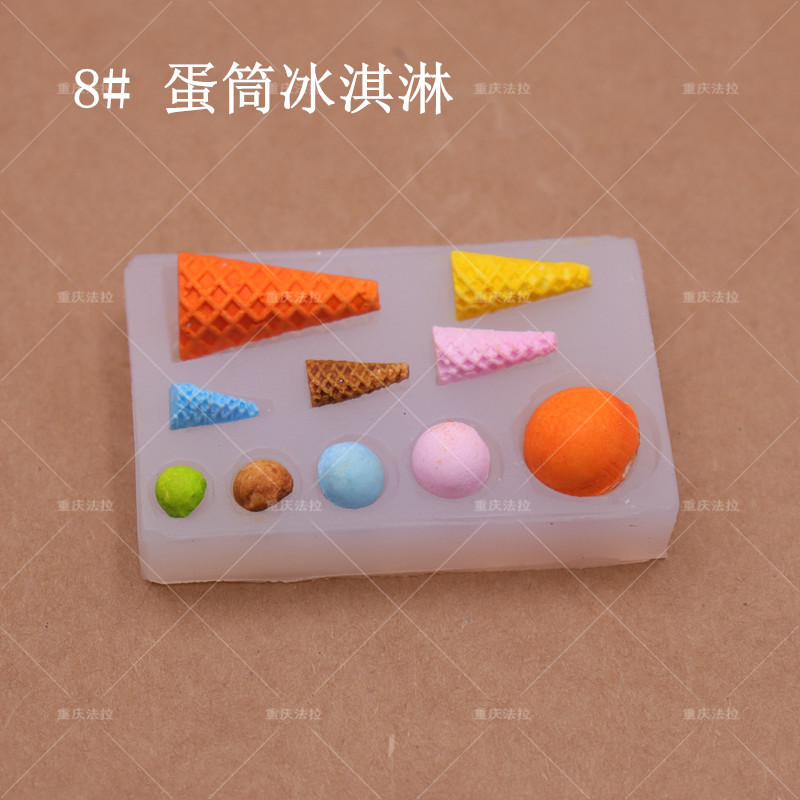 Ultra Light Clay Soft Ceramic Fondant Thực phẩm thu nhỏ Chơi tráng miệng Silicone Khuôn Mini Oreo tráng miệng Khuôn silicon - Tự làm khuôn nướng khuôn nướng bánh