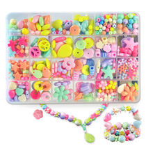 Blue castle children handmade DIY beaded girl necklace bracelet beaded educational toy