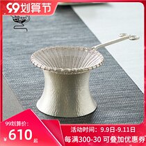 Foot Silver 999 Silver Silk Woven Tea Leakage Tea Leakage Screen Tea Filter Sterling Silver Tea Set Japanese