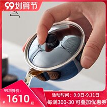 Sterling silver hand-held 999 foot silver kung fu tea set high end gift single portable anti-hot bubble teapot