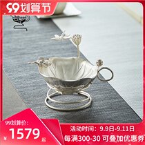Pure Silver 999 Tea Leakage Maker Creative Tea Leakage Net Japanese Filter Tea House Tea Filter Tea Filter Tea Cages