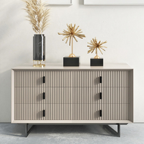 Light luxury minimalist six-chest cabinet bedroom storage decoration cabinet modern simple living room household storage cabinet Morandi Gray