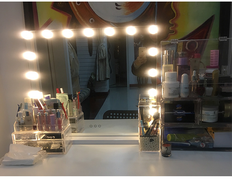 HD gương trang điểm gương máy tính để bàn gương lớn vanity với ánh sáng trang điểm điền ánh sáng gương nhà trang điểm gương - Gương gương trang trí phòng khách