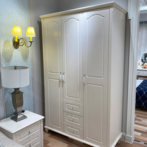  Korean wardrobe simple bedroom wardrobe two three four doors childrens solid wood overall storage cabinet