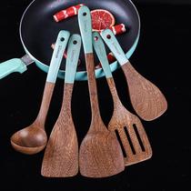 Chicken wing wood creative colorful handle spatula non-stick special cooking wooden spatula wooden spoon set available in various colors
