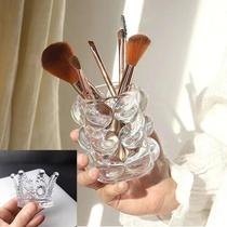 Korean ins style creative glass pen holder niche decorative makeup brush bucket eyebrow pencil holder girls cute desktop storage