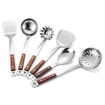 Rosewood stainless steel spatula cooking spatula kitchen utensils household spoon colander cooking kitchen utensil set complete set