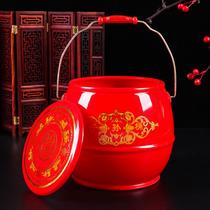 Descendants bucket wedding supplies small size bride and brides wedding dowry wedding bucket mahogany wedding toilet
