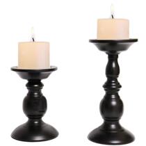 American retro black iron candlestick table atmosphere decorative ornaments aromatherapy candle pedestal Roman column candlestick