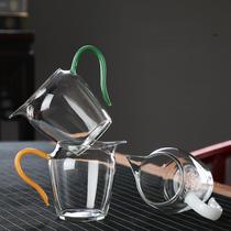 Thickened heat-resistant glass fair cup thick-bottomed male cup high temperature-resistant pure handmade high borosilicate glass tea divider tea sea