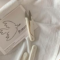 Round head U-shaped plastic spring sewing scissors yarn scissors stainless steel household portable cover cross stitch thread scissors