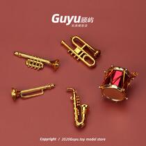Dollhouse mini saxophone drum trumpet model miniature musical instrument ob11 scene props mini toy