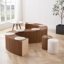 Paper New Art Dining Chair Furniture Kraft Paper Organ Foldable Bench Chair Stool Organ Chair Origami Sofa