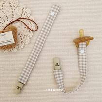Xiaoguai INS Korean plaid baby pacifier chain pacifier clip anti-drop chain baby toy teether anti-lost rope