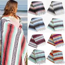 Mexican Blanket Geometric Tassel Style Blanket Woven Tassel Beach Towel Blanket Beach Blanket Picnic Mat Yoga Cotton Blanket