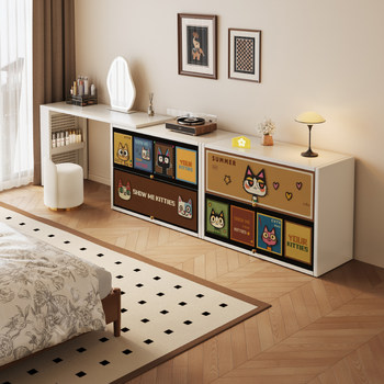 Meishida Dopamine Carbon Steel Dressing Table and Drawer Cabinet Integrated Bedroom End-Of-Bed Retractable Makeup Table Small Dressing Cabinet
