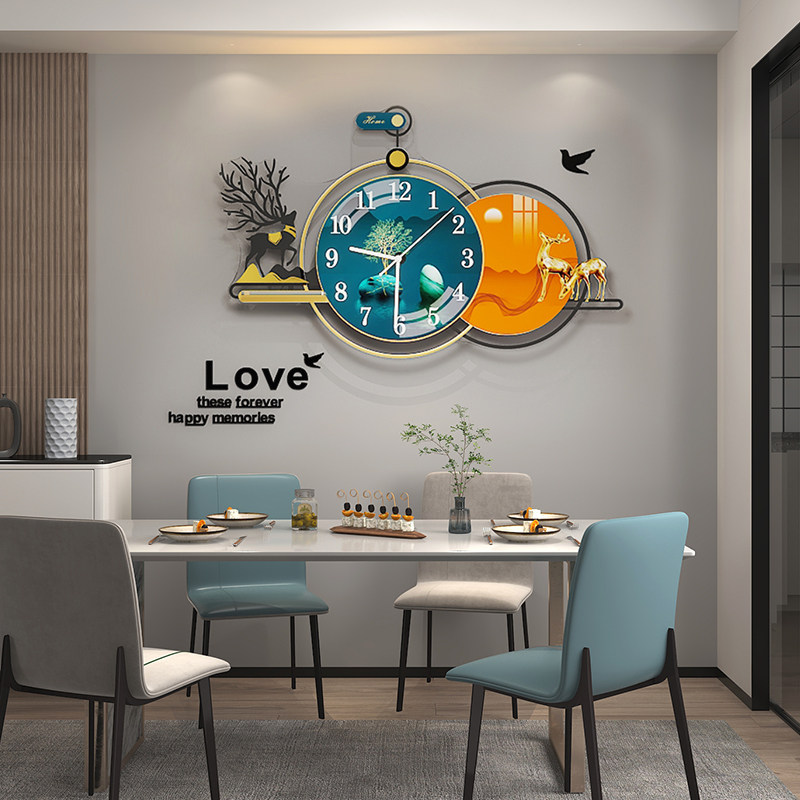 2022 New Dining Room Wall Clock Living Room Home Watch Fashion Creative Wall Hanging Painting Clock Net Red Decoration 2021