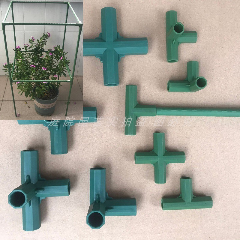 Greenhouse Connectors, Flower Room Supports, Plastic-Coated Steel Pipes, Plastic Fittings, Film Clamps, DIY Set