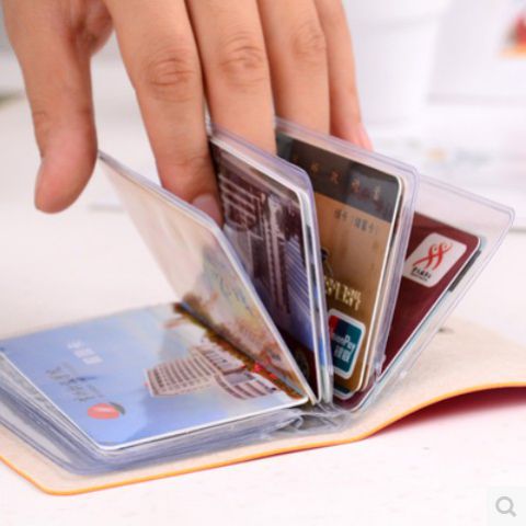 Phụ nữ Hàn Quốc cá tính gói thẻ nhỏ bộ thẻ đa thẻ nhỏ chủ thẻ nhỏ siêu mỏng gói thẻ dễ thương ví da cá sấu