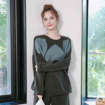 Sandro Vicari Coral Fleece Pajamas Women's Fall Winter Soft Plus Fleece Splicing Love Can Wear Home Clothes